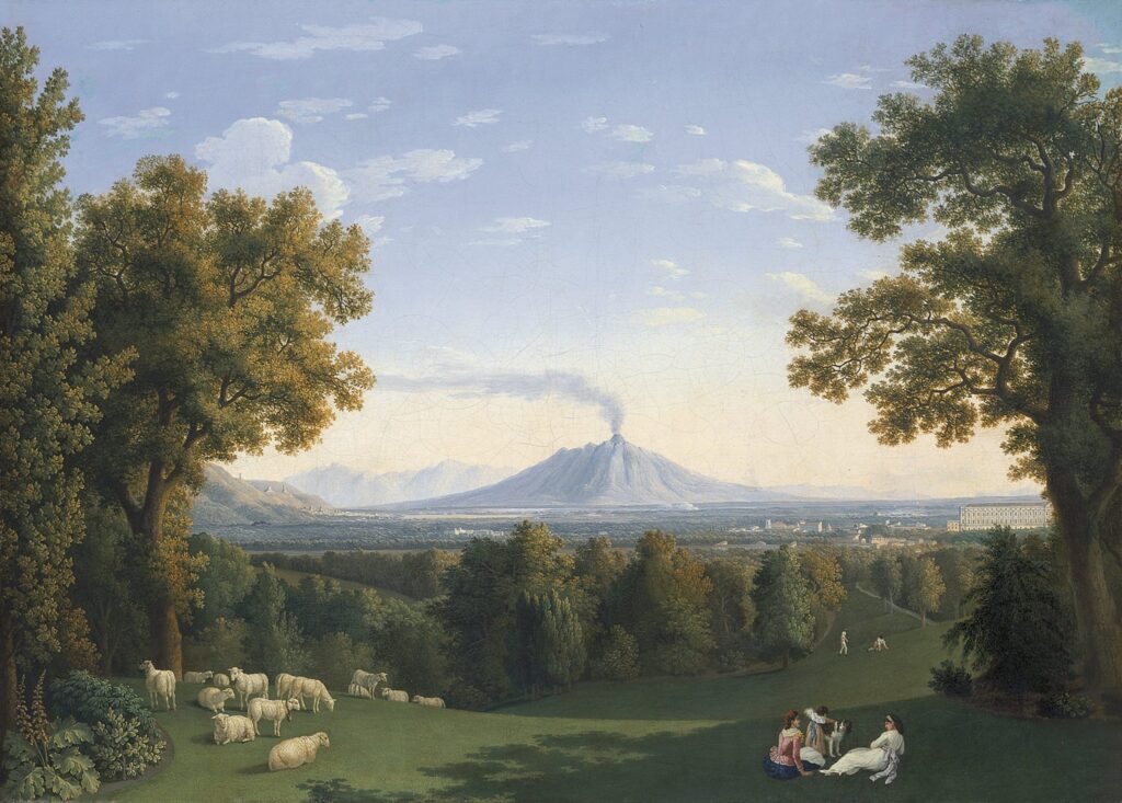 J.Ph. Hackert, Landscape with the Palace at Caserta, 1793, olio su tela, 93x130, Museo Thyssen-Bornemisza, Madrid
